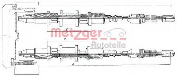 METZGER 115855 Трос, стоянкова гальмівна система