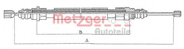 METZGER 11609 Трос, стояночная тормозная система