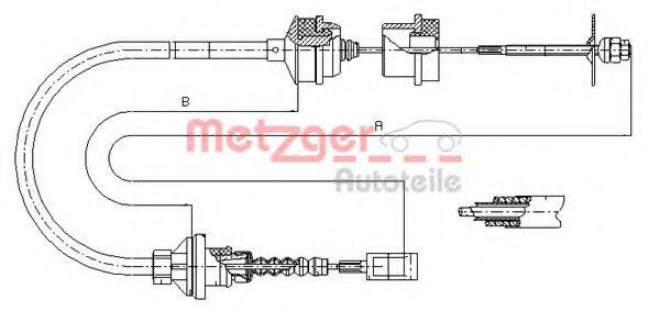 METZGER 11722 Трос, управління зчепленням