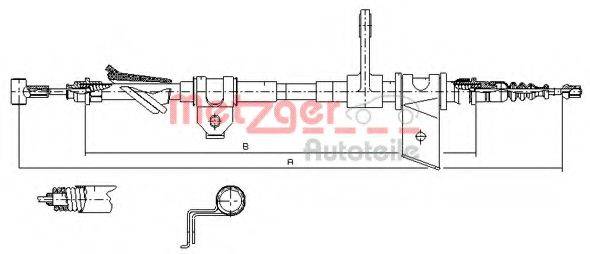 METZGER 45111 Трос, стоянкова гальмівна система