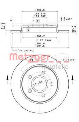 METZGER 14902V гальмівний диск