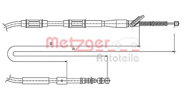METZGER 17.1435 Трос, стоянкова гальмівна система