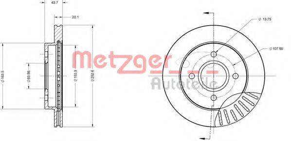 METZGER 6110157 гальмівний диск