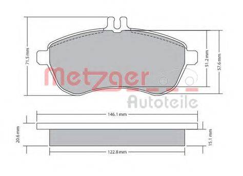 METZGER 24306 Комплект гальмівних колодок, дискове гальмо