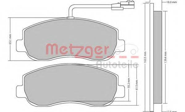 METZGER 1170148 Комплект гальмівних колодок, дискове гальмо
