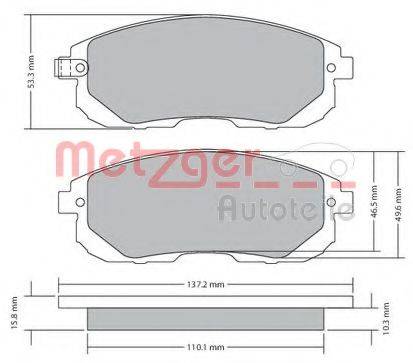 METZGER 1170208 Комплект гальмівних колодок, дискове гальмо