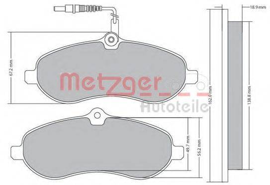 METZGER 24595 Комплект гальмівних колодок, дискове гальмо