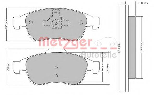 METZGER 24914 Комплект гальмівних колодок, дискове гальмо