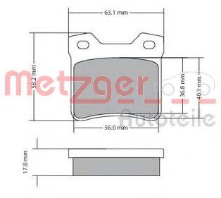 METZGER 1170310 Комплект гальмівних колодок, дискове гальмо
