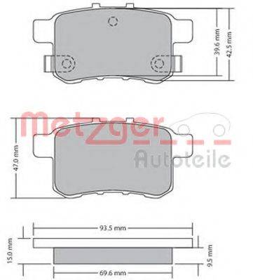 METZGER 24662 Комплект гальмівних колодок, дискове гальмо