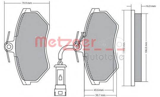 METZGER 1170623 Комплект гальмівних колодок, дискове гальмо