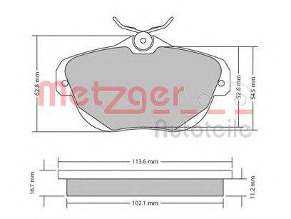 METZGER 1170653 Комплект гальмівних колодок, дискове гальмо