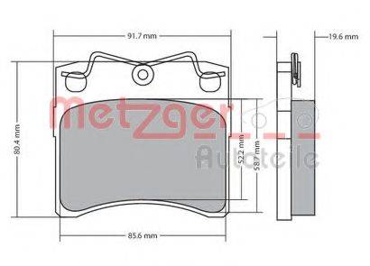 METZGER 20652 Комплект гальмівних колодок, дискове гальмо