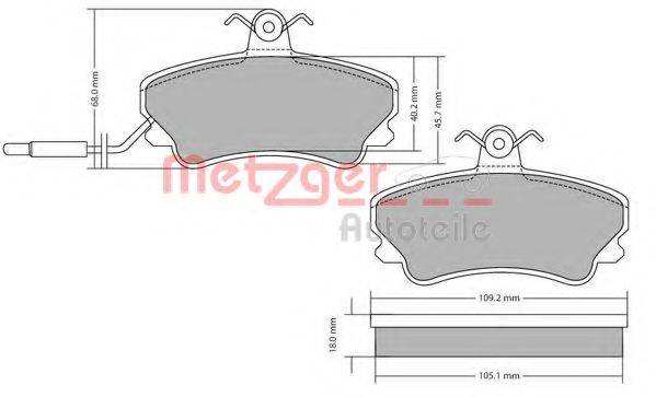 METZGER 1170677 Комплект гальмівних колодок, дискове гальмо