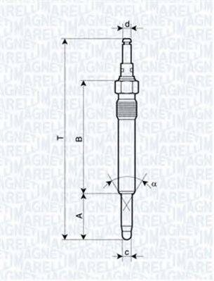 MAGNETI MARELLI 062900003304 Свічка розжарювання