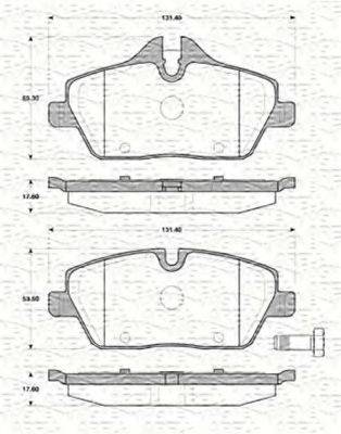 MAGNETI MARELLI 363702161426 Комплект гальмівних колодок, дискове гальмо