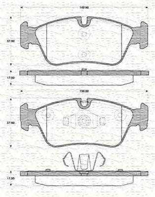 MAGNETI MARELLI 363702161427 Комплект гальмівних колодок, дискове гальмо